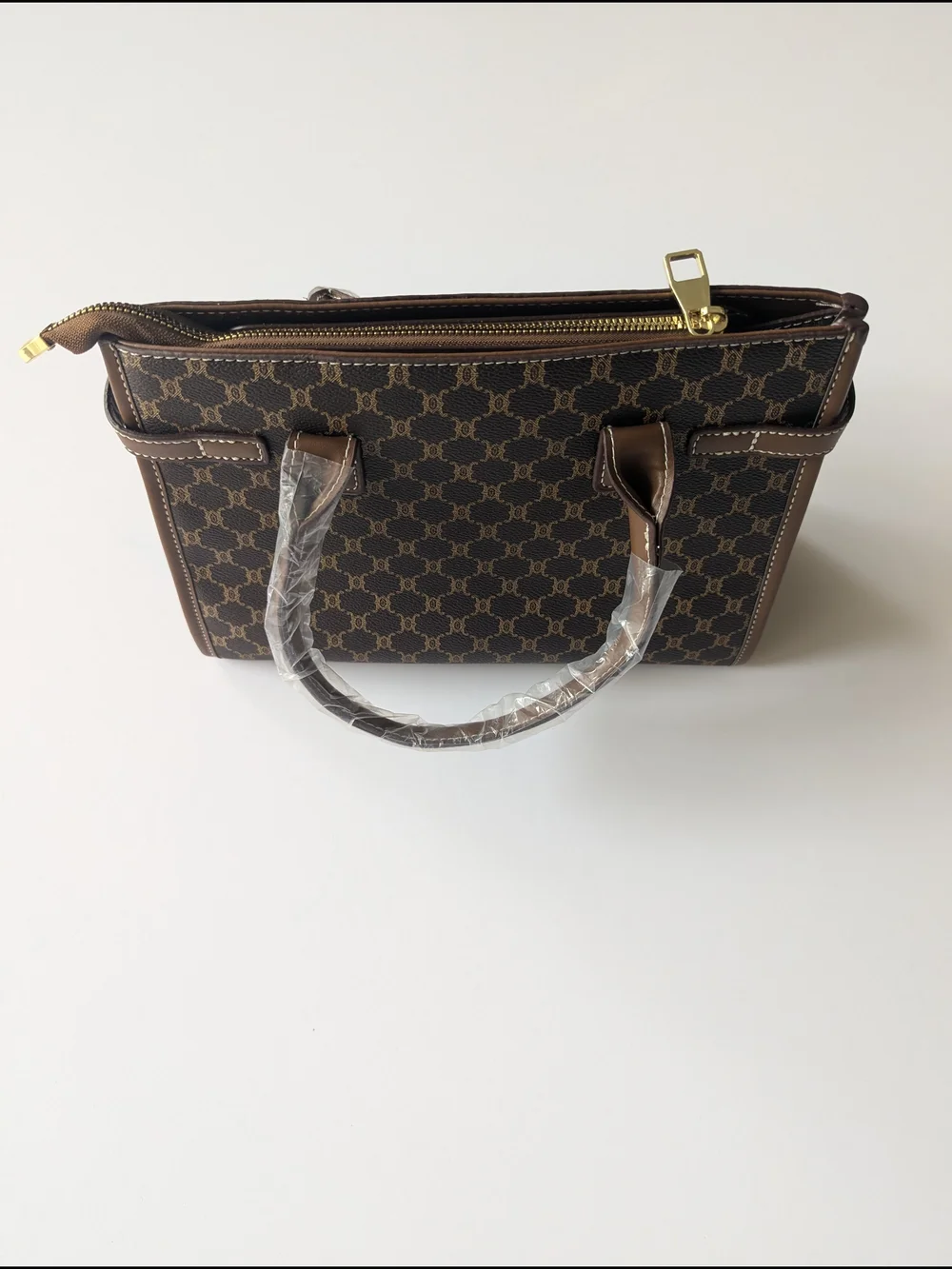 Monogram Pattern Top Handle Tote & Crossbody Bag Set with Scarf